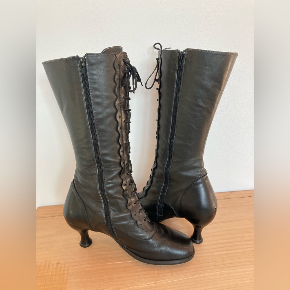 John Fluevog Steampunk Soft Leather Lace-Up Boots